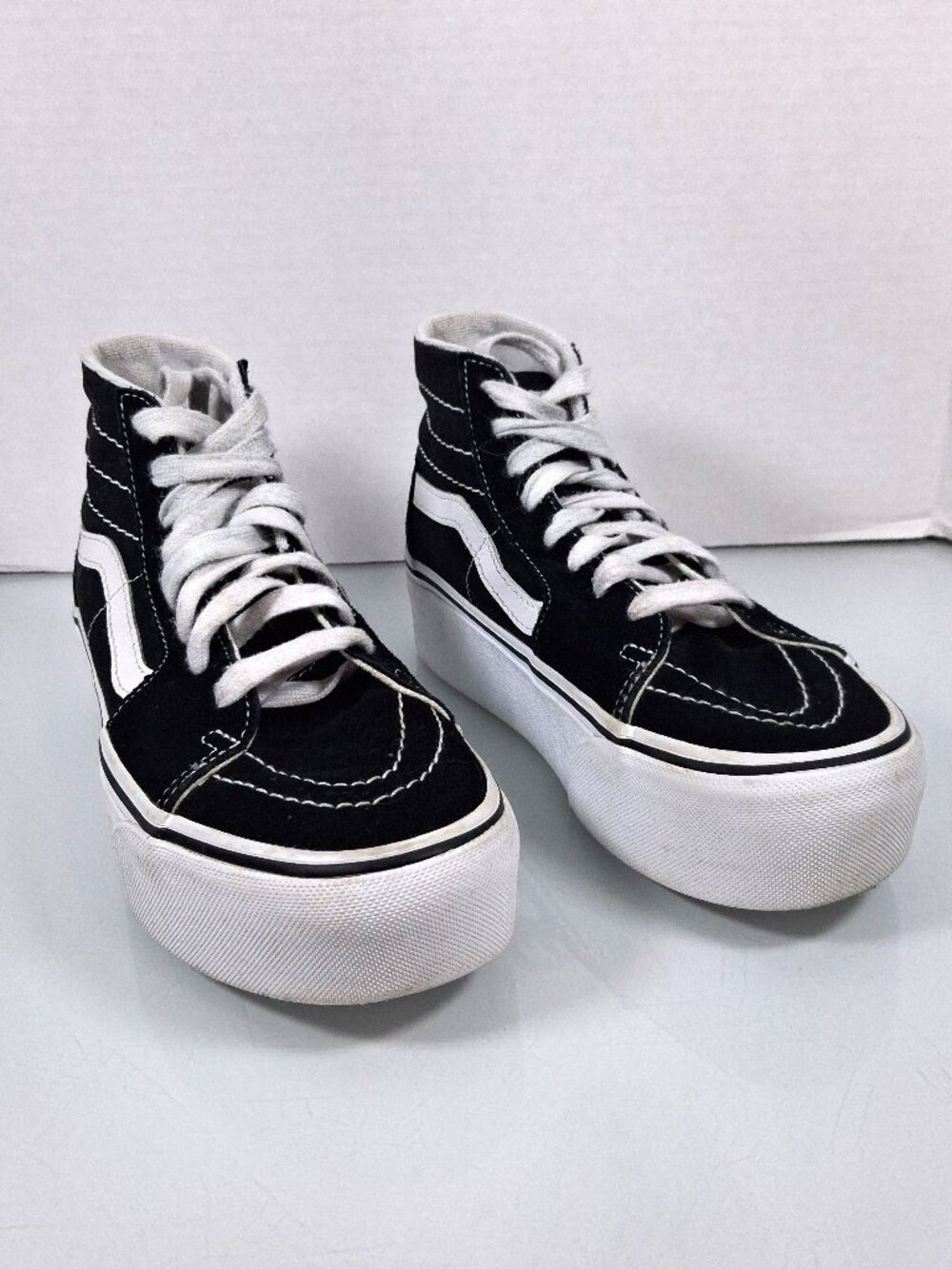 Vans Sk8-Hi Tapered Stackform High Top Black White Sneaker Women's Size 5.5